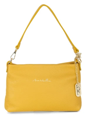 Anna Morellini Skórzana torebka "Sancia" w kolorze żółtym - 25 x 16 x 4 cm rozmiar: onesize
