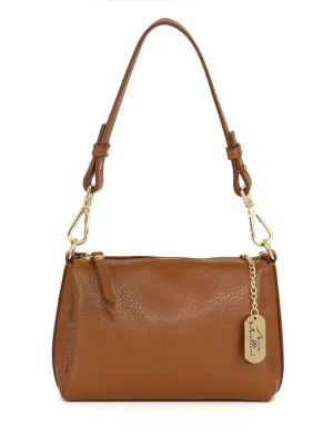 Anna Morellini Skórzana torebka "Scilla" w kolorze jasnobrązowym - 30 x 15 x 11 cm rozmiar: onesize