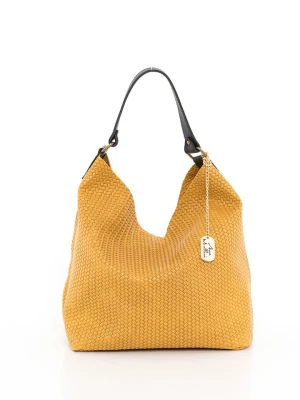 Anna Morellini Skórzana torebka "Sebastiana" w kolorze musztardowym - 38 x 36 x 14 cm rozmiar: onesize