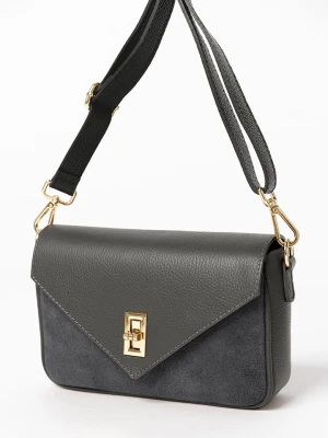 Anna Morellini Skórzana torebka "Stefanetta" w kolorze szarym - 24 x 16 x 6,5 cm rozmiar: onesize