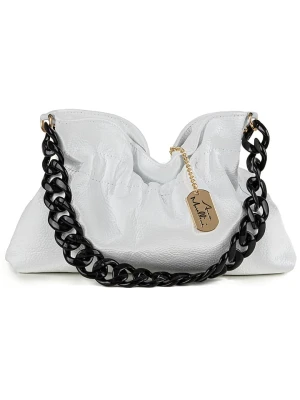 Anna Morellini Skórzana torebka w kolorze białym - 33 x 21 x 4 cm rozmiar: onesize