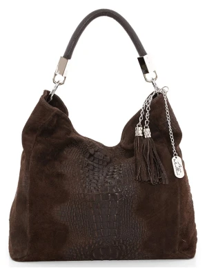 Anna Morellini Skórzana torebka w kolorze ciemnobrązowym - 38 x 36 x 14 cm rozmiar: onesize