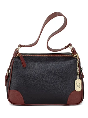 Anna Morellini Skórzana torebka w kolorze czarno-czerwonobrązowym - 30 x 20 x 12 cm rozmiar: onesize