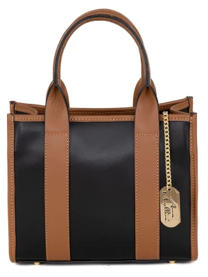 Anna Morellini Skórzana torebka w kolorze czarno-jasnobrązowym - 28 x 23 x 12 cm rozmiar: onesize