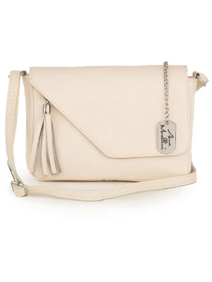 Anna Morellini Skórzana torebka w kolorze kremowym - 24 x 18 x 6 cm rozmiar: onesize