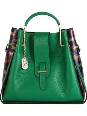 Anna Morellini Skórzana torebka w kolorze zielonym - 38 x 32 x 13 cm rozmiar: onesize