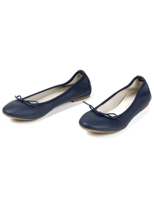 Anna Morellini Skórzane baleriny "Evanna" w kolorze granatowym rozmiar: 37