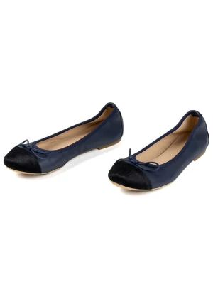 Anna Morellini Skórzane baleriny "Fabella" w kolorze granatowym rozmiar: 39