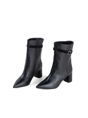 Anna Morellini Skórzane botki "Fabrida" w kolorze czarnym rozmiar: 38