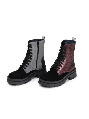 Anna Morellini Skórzane botki "Simoldo" w kolorze czarnym ze wzorem rozmiar: 37