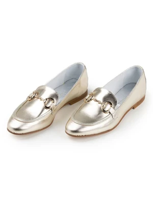 Anna Morellini Skórzane mokasyny "Gelia" w kolorze srebrnym rozmiar: 41