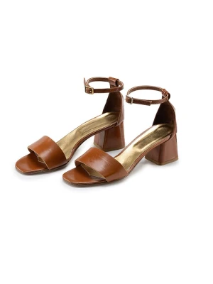 Anna Morellini Skórzane sandały "Fioramana" w kolorze jasnobrązowym rozmiar: 38