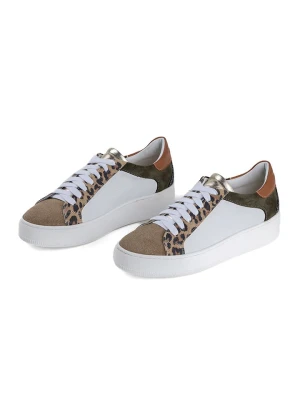 Anna Morellini Skórzane sneakersy "Anorecia" w kolorze biało-jasnobrązowym rozmiar: 41