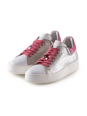 Anna Morellini Skórzane sneakersy "Emina" w kolorze biało-szaro-różowym rozmiar: 40