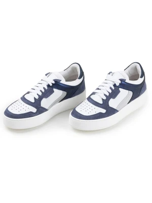 Anna Morellini Skórzane sneakersy "Iseppina" w kolorze biało-granatowym rozmiar: 38