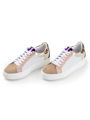 Anna Morellini Skórzane sneakersy "Lassellana" w kolorze beżowo-białym rozmiar: 39