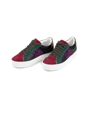 Anna Morellini Skórzane sneakersy "Torecia" w kolorze czarno-czerwonym rozmiar: 41