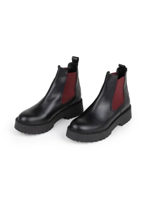 Anna Morellini Skórzane sztyblety "Adaria" w kolorze czarno-czerwonym rozmiar: 39