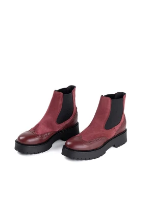 Anna Morellini Skórzane sztyblety "Doniciana" w kolorze czerwonym rozmiar: 41