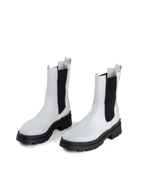 Anna Morellini Skórzane sztyblety "Letta" w kolorze białym rozmiar: 39