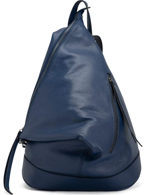 Anna Morellini Skórzany plecak "Aureliana" w kolorze niebieskim - 42 x 55 x 16 cm rozmiar: onesize