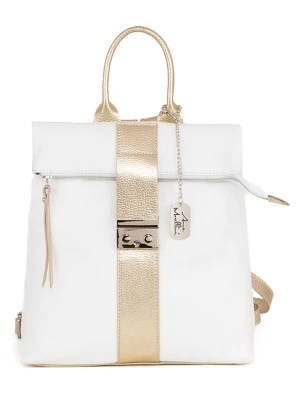 Anna Morellini Skórzany plecak "Azalea" w kolorze białym - 30 x 31 x 11 cm rozmiar: onesize