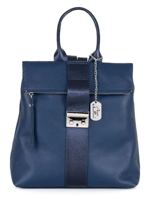 Anna Morellini Skórzany plecak "Azalea" w kolorze granatowym - 30 x 31 x 11 cm rozmiar: onesize