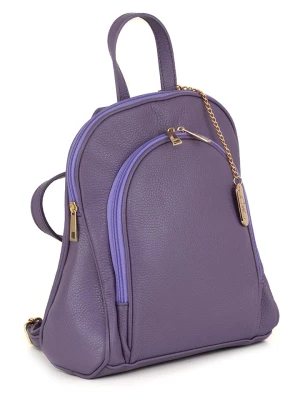 Anna Morellini Skórzany plecak "Breta" w kolorze fioletowym - 24 x 30 x 12 cm rozmiar: onesize