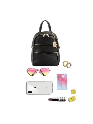 Anna Morellini Skórzany plecak "Zeolla" w kolorze czarnym - 22 x 29 x 11 cm rozmiar: onesize