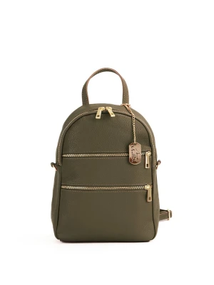 Anna Morellini Skórzany plecak "Zeolla" w kolorze oliwkowym - 22 x 29 x 11 cm rozmiar: onesize