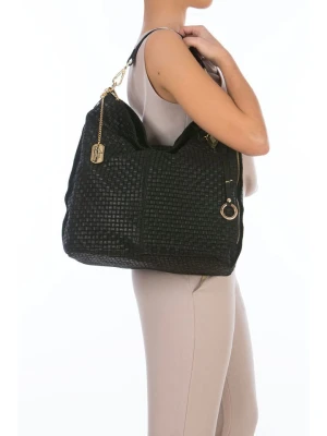 Anna Morellini Skórzany shopper bag "Caroline" w kolorze czarnym - 42 x 38 x 17 cm rozmiar: onesize