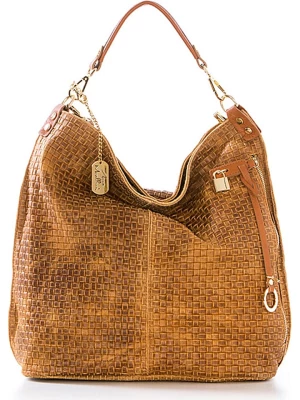 Anna Morellini Skórzany shopper bag "Caroline" w kolorze karmelowym - 42 x 38 x 17 cm rozmiar: onesize