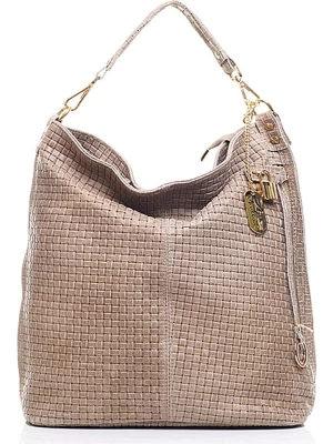 Anna Morellini Skórzany shopper bag "Caroline" w kolorze szarobrązowym - 42 x 38 x 17 cm rozmiar: onesize
