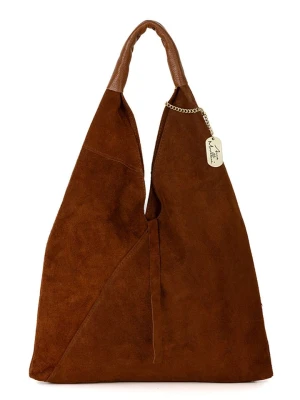 Anna Morellini Skórzany shopper bag "Eleonora" w kolorze jasnobrązowym - 40 x 31 x 2 cm rozmiar: onesize