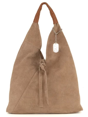 Anna Morellini Skórzany shopper bag "Eleonora" w kolorze szarobrązowym - 40 x 31 x 2 cm rozmiar: onesize