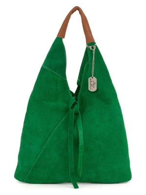 Anna Morellini Skórzany shopper bag "Eleonora" w kolorze zielonym - 40 x 31 x 2 cm rozmiar: onesize