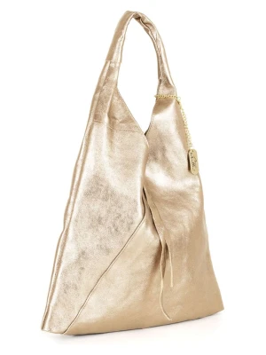 Anna Morellini Skórzany shopper bag "Elvia" w kolorze złotym - 40 x 31 x 2 cm rozmiar: onesize