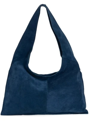 Anna Morellini Skórzany shopper bag "Ilina" w kolorze granatowym - 48 x 31 x 1 cm rozmiar: onesize