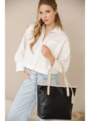 Anna Morellini Skórzany shopper bag "Lauretta" w kolorze czarnym - 40 x 32 x 12 cm rozmiar: onesize