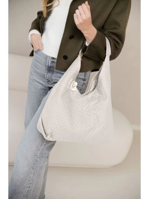 Anna Morellini Skórzany shopper bag "Nicolina" w kolorze kremowym - 41 x 42 x 11 cm rozmiar: onesize