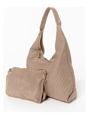 Anna Morellini Skórzany shopper bag "Nicolina" w kolorze szarobrązowym - 41 x 42 x 11 cm rozmiar: onesize
