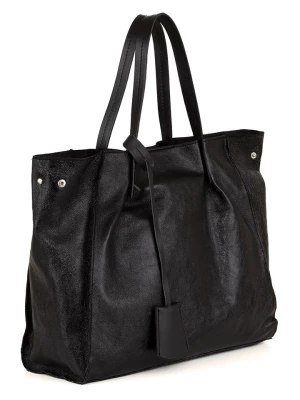 Anna Morellini Skórzany shopper bag "Nives" w kolorze czarnym - 40 x 31 x 15 cm rozmiar: onesize
