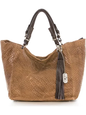 Anna Morellini Skórzany shopper bag "Solana" w kolorze jasnobrązowym - 42 x 30 x 20 cm rozmiar: onesize
