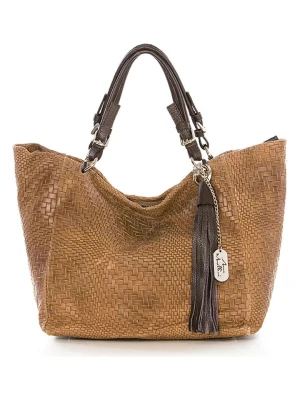 Anna Morellini Skórzany shopper bag "Solana" w kolorze karmelowym - 42 x 30 x 20 cm rozmiar: onesize