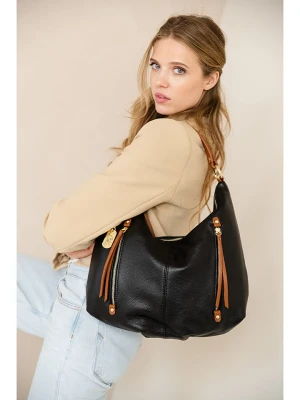 Anna Morellini Skórzany shopper bag w kolorze czarnym - 43 x 39 x 10 cm rozmiar: onesize