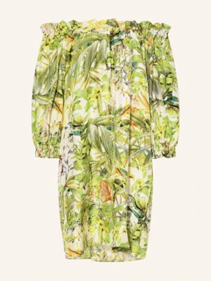 Anna's Sukienka Z Jedwabiu Z Falbankami gruen