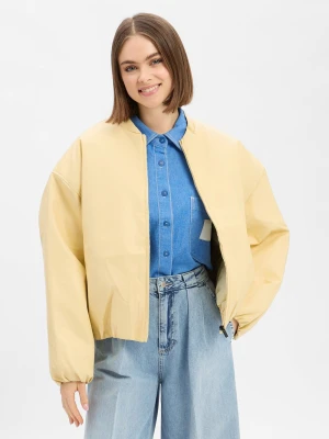 Another Cotton Lab Bluza damska Kobiety Sztuczna skóra żółty jednolity,