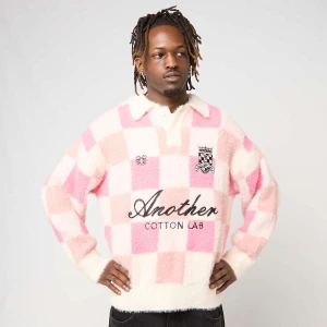 Another Cotton Lab Checked Knit Sweater mężczyźni Odzież różowy rozmiar