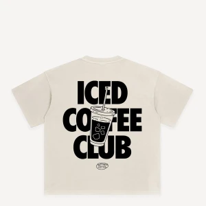 Another Cotton Lab Iced Coffee Club Oversized T-shirt kobiety T-Shirty i Polo beż rozmiar Odzież