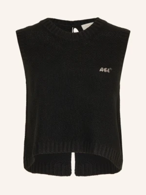 Another Cotton Lab Krótki Sweter Z Dzianiny schwarz